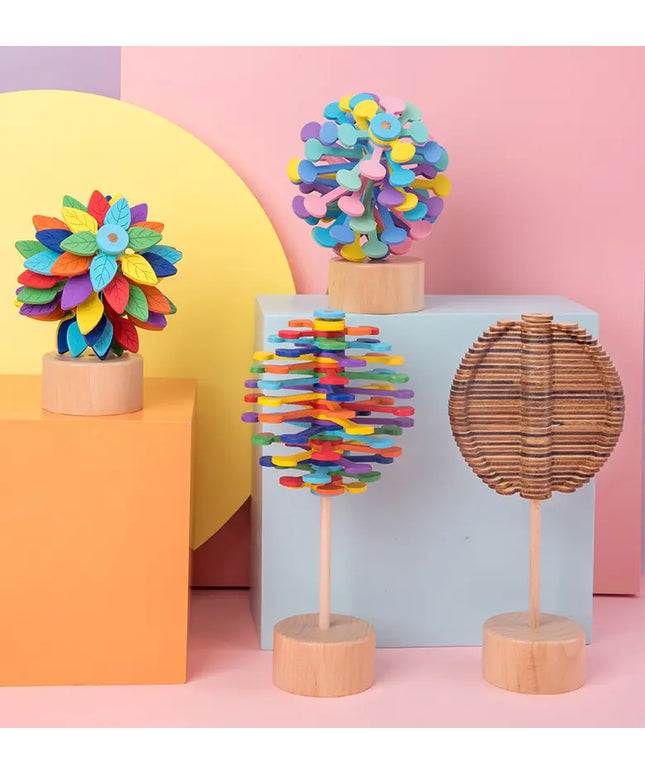 Solid Wooden Rotating Lollipop Fischer Series Creative Ornaments Decompression Toys Decompression Artifact Gyro beldemo5-toys2