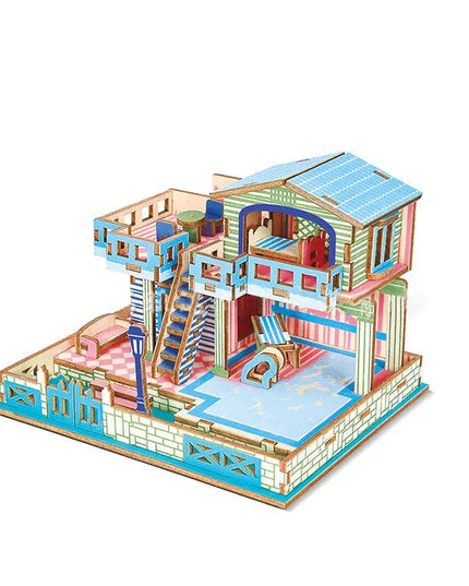 Wooden puzzle 3D three-dimensional puzzle DIY model beldemo5-toys2