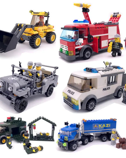 Children's educational assembled car plastic interactive building blocks toys beldemo5-toys2