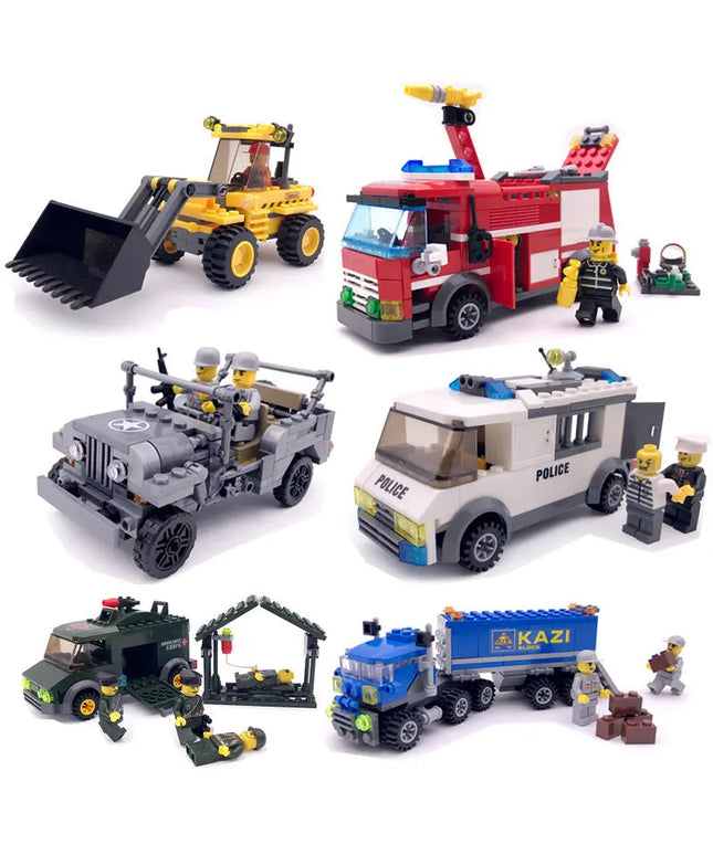Children's educational assembled car plastic interactive building blocks toys beldemo5-toys2