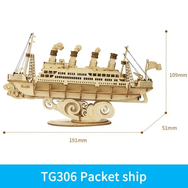 Wooden Puzzle Games Boat & Ship Model Toys For Children Kids Girls Birthday Gift beldemo5-toys2