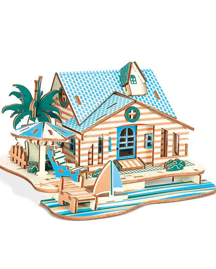 Wooden puzzle 3D three-dimensional puzzle DIY model beldemo5-toys2