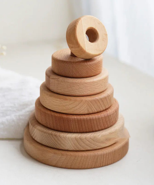 Children's Puzzle Wooden Folding Music Set Column, Rainbow Tower Ring, Large Early Childhood Education Toy Wood beldemo5-toys2