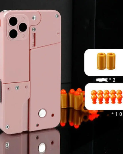 Harmless Folding Pistol Bullet Automatic Shell Throwing Toy Creative Soft  Mobile Phone Appearance Gun Outdoor Interactive Kid Gift beldemo5-toys2