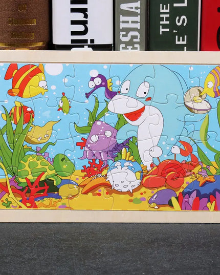 80PCS wooden educational toys educational development baby kids training toys children animal puzzle beldemo5-toys2