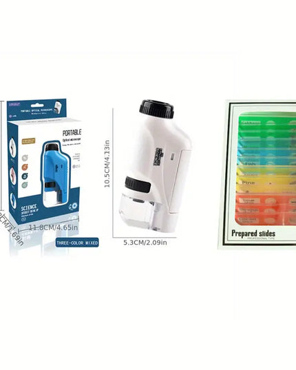 Pocket Microscope For Kids, Portable Handheld Mini Microscope Toy, Kids Microscope With LED Light 60X-120X, Halloween, Christmas And Thanksgiving Day Gift beldemo5-toys2