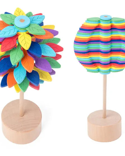 Solid Wooden Rotating Lollipop Fischer Series Creative Ornaments Decompression Toys Decompression Artifact Gyro beldemo5-toys2