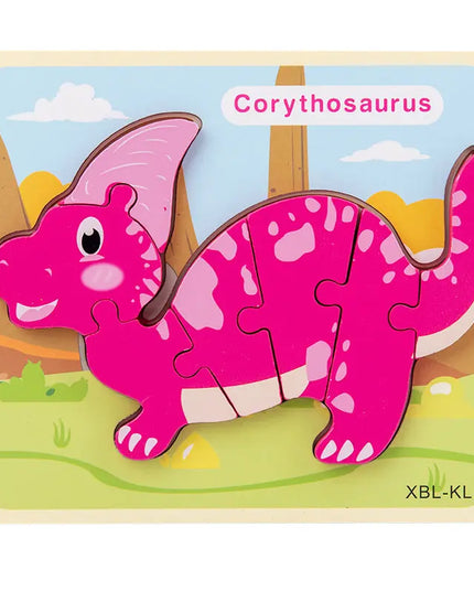 Baby Wooden Cartoon Dinosaur 3D Puzzle Jigsaw for Kids Montessori Early Learning Educational Puzzle Toys beldemo5-toys2