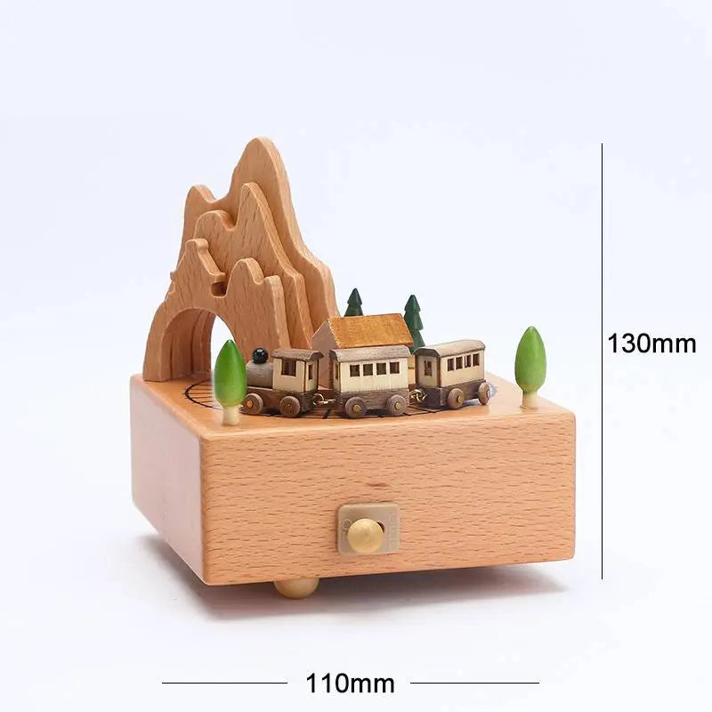 Wooden building model music box birthday gift beldemo5-toys2