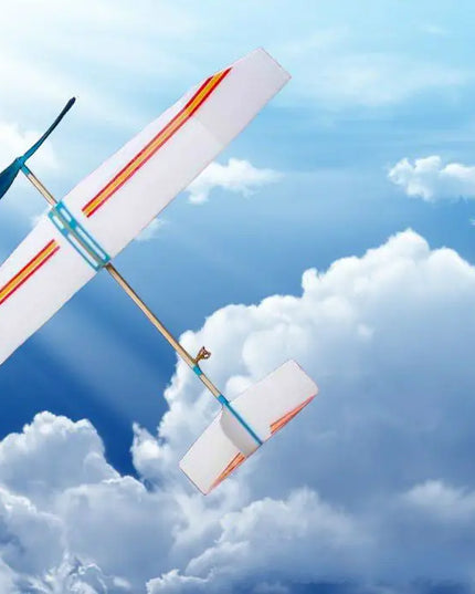 Double - wing rubber - powered aircraft beldemo5-toys2