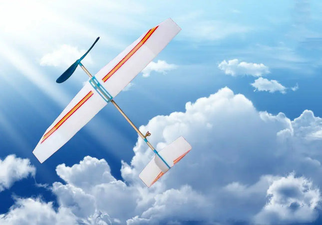 Double - wing rubber - powered aircraft beldemo5-toys2