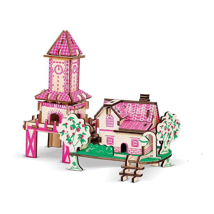 Wooden puzzle 3D three-dimensional puzzle DIY model beldemo5-toys2