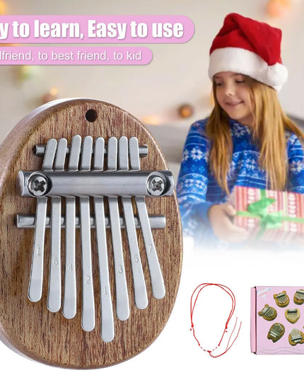 8 Keys Mini Kalimba Thumb Piano Finger Portable Wood Musical Toy Gift For Kids 8 Key Mini Kalimba Thumb Piano With Lanyard Finger Piano Portable Marimba Musical Pendant Gift beldemo5-toys2