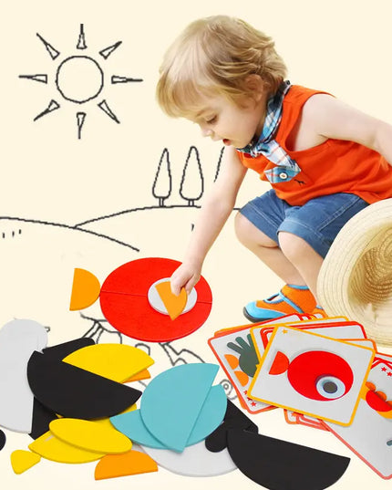 Tangram Jigsaw 3D Animals Puzzle Kids Wooden Toys for Children Games Creative Puzzles Early Learning Educational Toys beldemo5-toys2