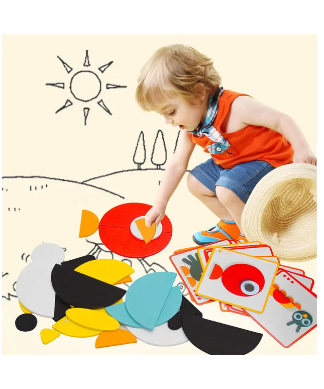 Tangram Jigsaw 3D Animals Puzzle Kids Wooden Toys for Children Games Creative Puzzles Early Learning Educational Toys beldemo5-toys2