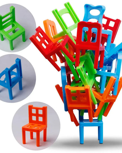 Board Game Balance Chairs Adult Kids Stacking Game Pipelines Parent-child DIY Interactive Toy Educational Toy beldemo5-toys2