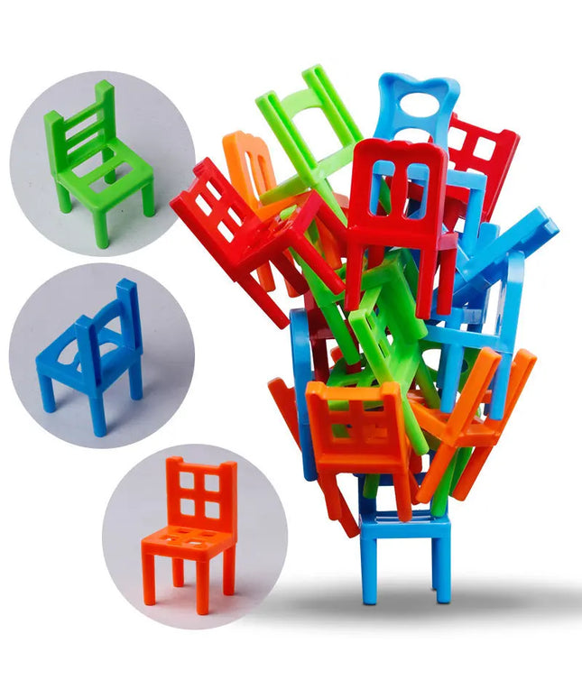 Board Game Balance Chairs Adult Kids Stacking Game Pipelines Parent-child DIY Interactive Toy Educational Toy beldemo5-toys2