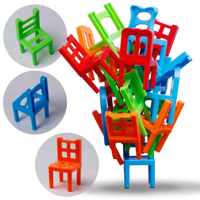 Board Game Balance Chairs Adult Kids Stacking Game Pipelines Parent-child DIY Interactive Toy Educational Toy beldemo5-toys2