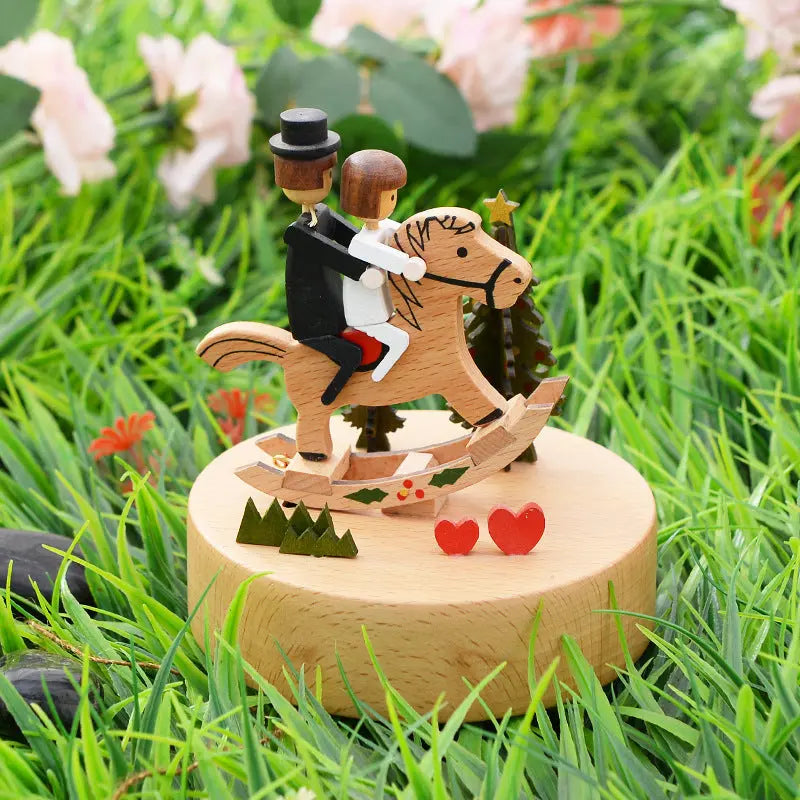 Music Boxes Innovative Rotating Musical Box Wooden Music Box Table Decoration beldemo5-toys2