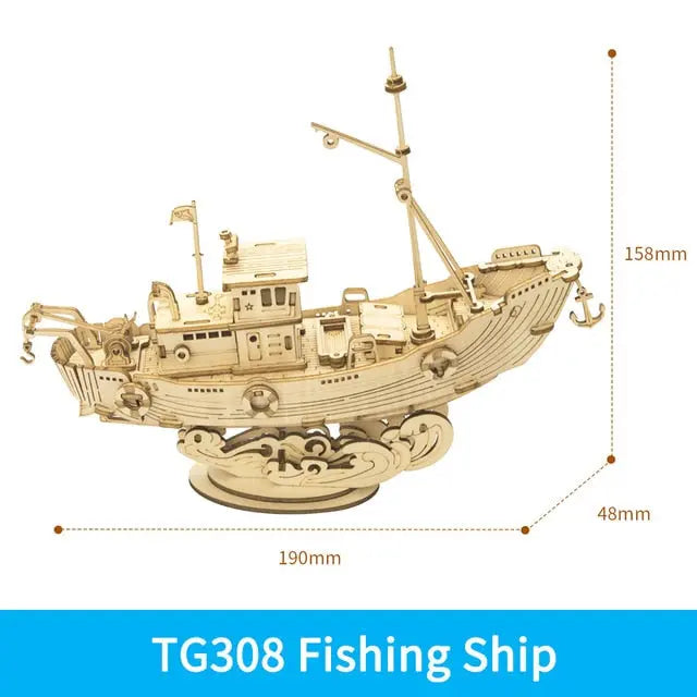 Wooden Puzzle Games Boat & Ship Model Toys For Children Kids Girls Birthday Gift beldemo5-toys2