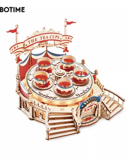 Robotime Rokr Tilt-A-Whirl The Tea Cup Amusement Park Series Building Toy Birthday Xmas Gifts For Kids Children 3D Wooden Puzzle beldemo5-toys2