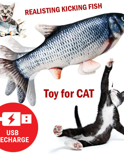 Electric Fish Cat Toy Realistic Interactive Kicker Jumping Dancing Kitten Toys beldemo5-toys2