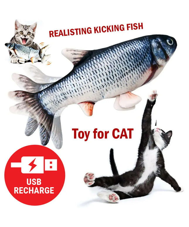 Electric Fish Cat Toy Realistic Interactive Kicker Jumping Dancing Kitten Toys beldemo5-toys2
