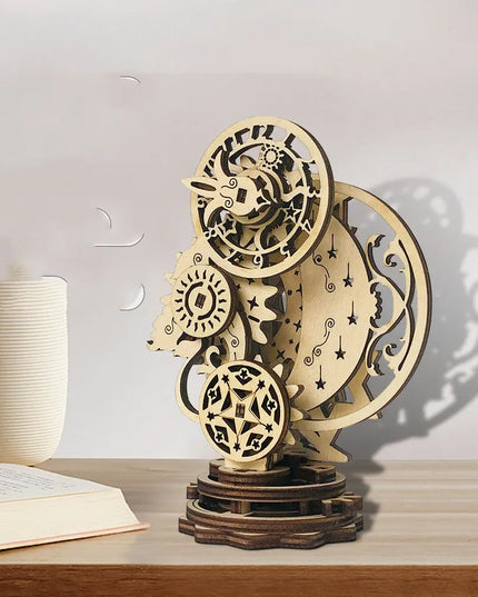 DIY Mechanical Punk Clock Wooden Three-dimensional Puzzle Puzzle beldemo5-toys2