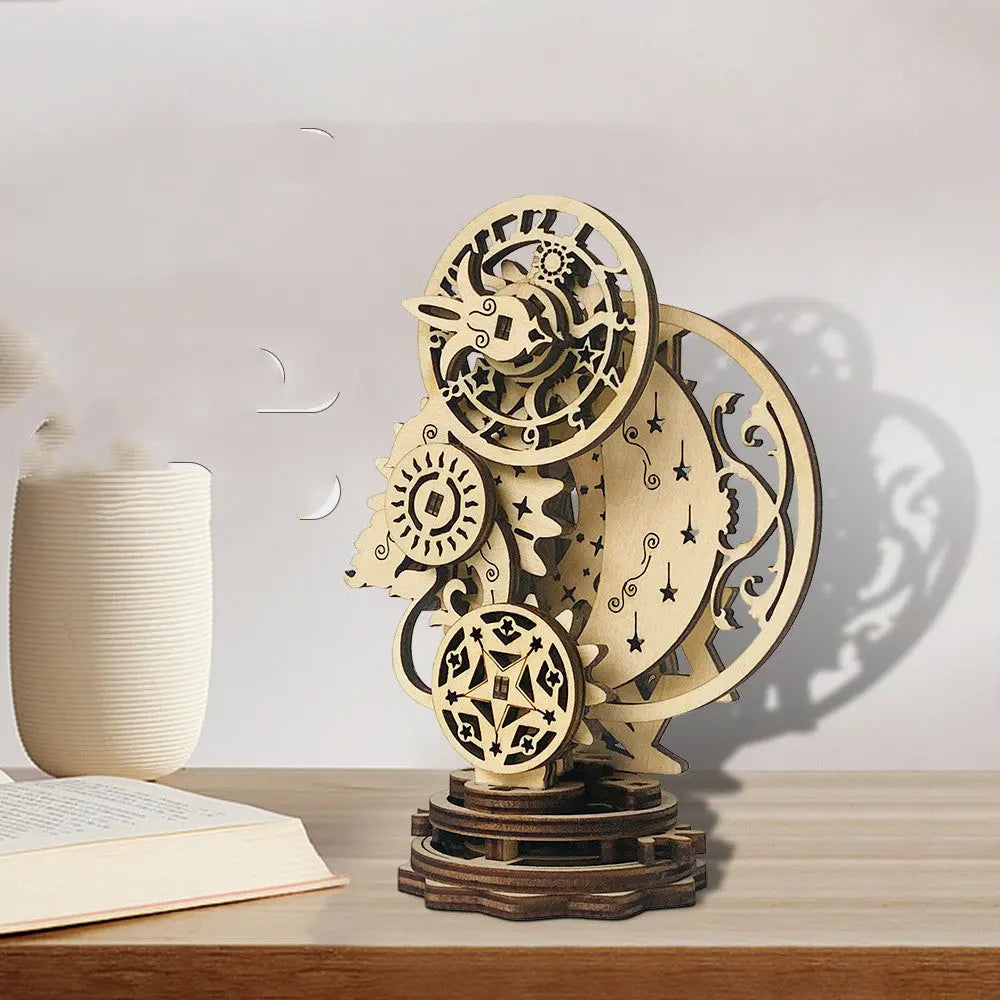DIY Mechanical Punk Clock Wooden Three-dimensional Puzzle Puzzle beldemo5-toys2