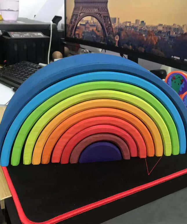 Jigsaw Puzzle Large 12-piece Arch Bridge Rainbow Building Blocks Early Childhood Education Toys beldemo5-toys2