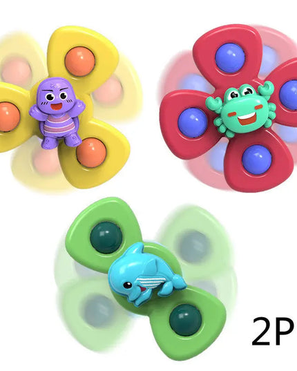 Kids Gyro Insect Sucker Spinner Rattle Bathroom Bath Toys Table Dinner Appease Toys for Baby Toddlers beldemo5-toys2