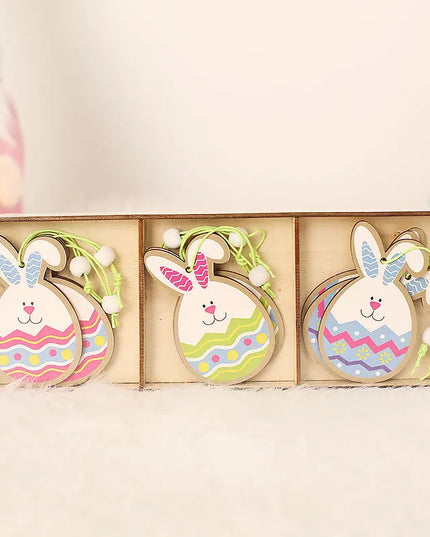 Easter Bunny Egg Animal Painting Pendant Wooden Crafts beldemo5-toys2