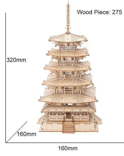 Robotime Five-storied Pagoda 3D Wooden Puzzle Toys For Children Kids Birthday Christmas Gift Home Decoration TGN02 Dropshipping beldemo5-toys2