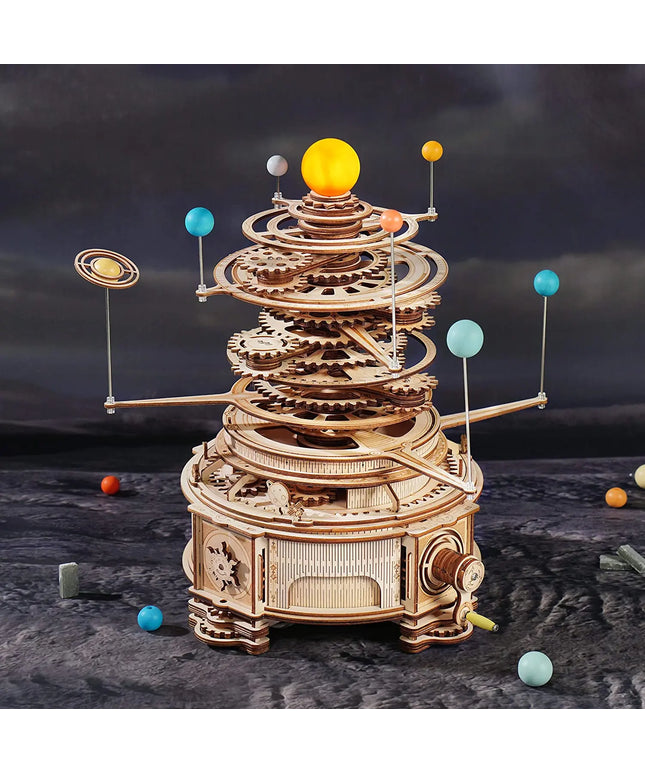 Robotime ROKR 316PCS Rotatable Mechanical Orrery 3D Wooden Puzzle Games Assemble Model Building Kits Toys Gift For Children Boys beldemo5-toys2