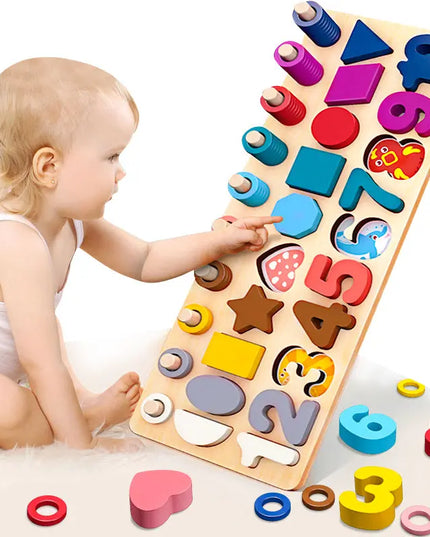Number puzzle logarithmic board building blocks beldemo5-toys2
