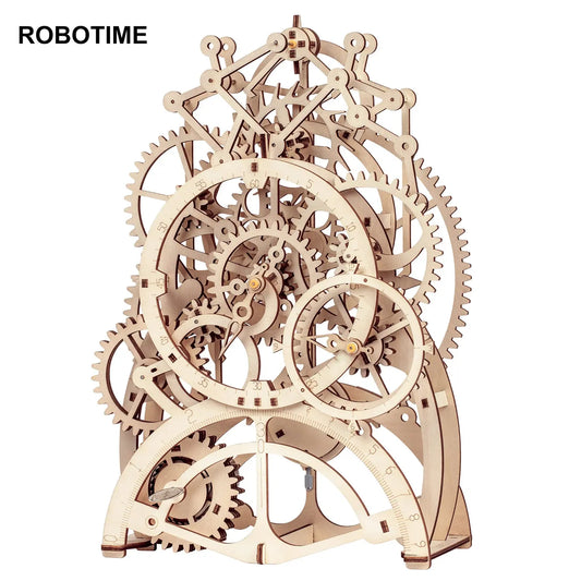 Robotime Rokr Pendulum Clock 170 Pcs 3D Wooden Puzzle Toys Building Block Kits Assembly Gifts For Children Adults Dropshipping beldemo5-toys2