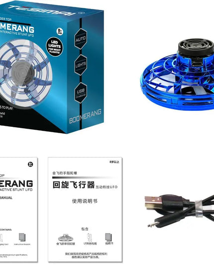 Mini Fingertip Gyro Interactive Decompression Toy Drone LED UFO Type Flying Helicopter Spinner Toy Kids beldemo5-toys2