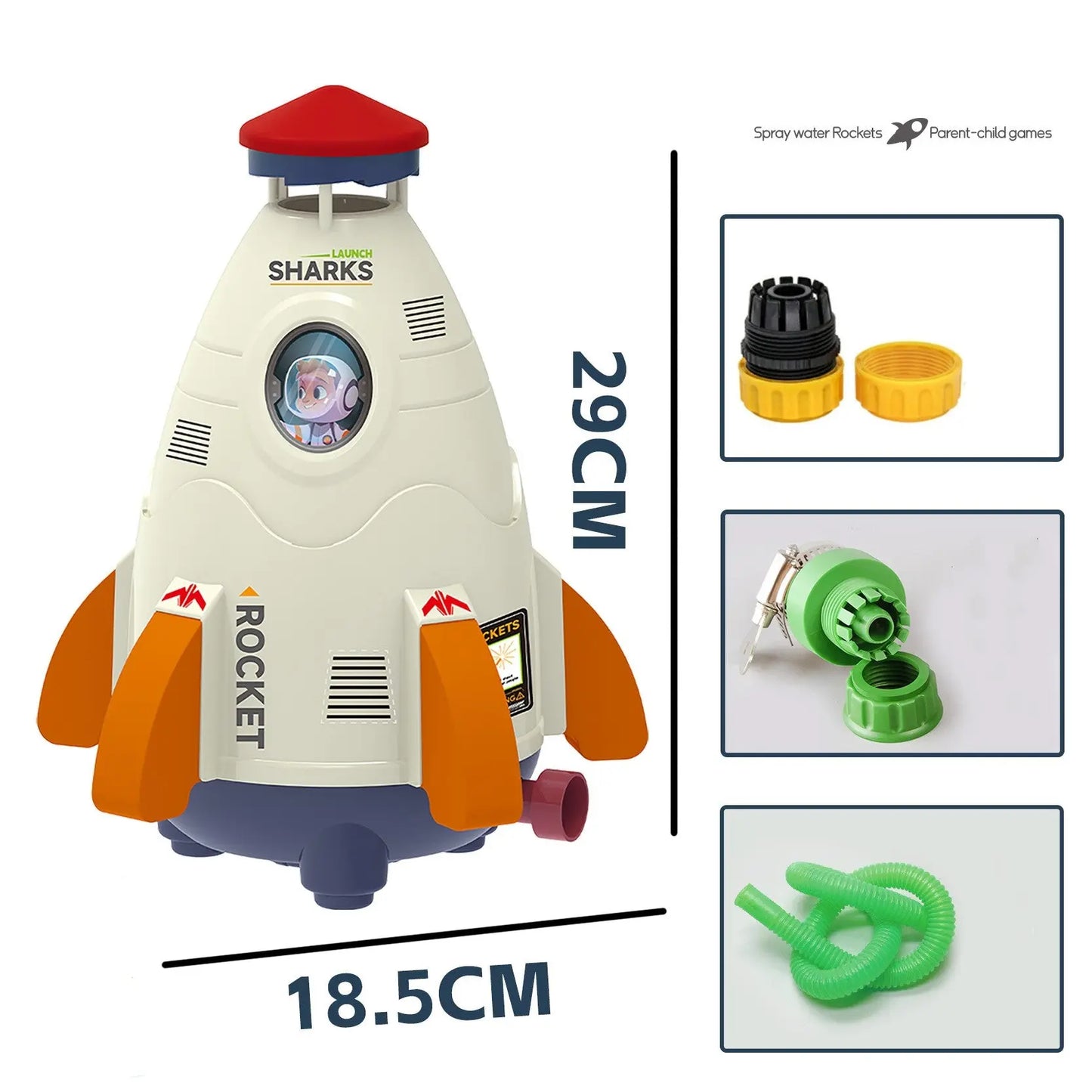Kids Space Rocket Sprinkler Spinner beldemo5-toys2