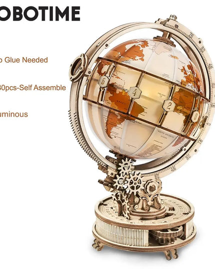 Robotime ROKR Luminous Globe 3D Wooden Puzzle Games Assemble Model Buliding Kits Toys Gift for Children Boy Support DropShipping beldemo5-toys2