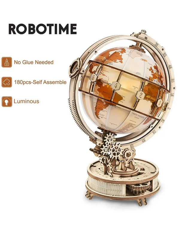 Robotime ROKR Luminous Globe 3D Wooden Puzzle Games Assemble Model Buliding Kits Toys Gift for Children Boy Support DropShipping beldemo5-toys2