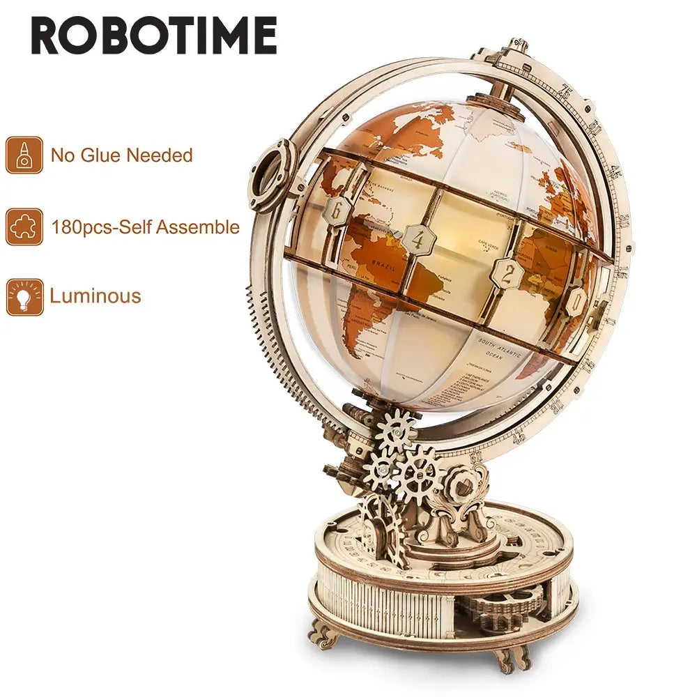 Robotime ROKR Luminous Globe 3D Wooden Puzzle Games Assemble Model Buliding Kits Toys Gift for Children Boy Support DropShipping beldemo5-toys2