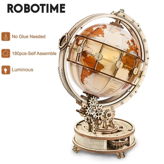 Robotime ROKR Luminous Globe 3D Wooden Puzzle Games Assemble Model Buliding Kits Toys Gift for Children Boy Support DropShipping beldemo5-toys2