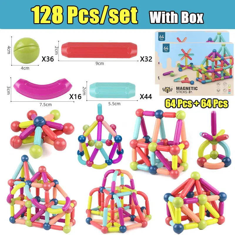 Big Size DIY Magnetic Construction Set Early Learning Constructor Variety Magnetic Rod Building Blocks For Children Toys Gift beldemo5-toys2