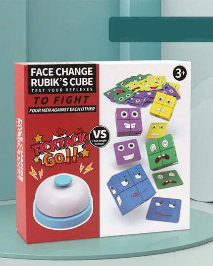 Wooden Expressions Toy Wooden Magic Cube Face Pattern Building Blocks Educational Montessori Toys Wooden Matching Block Puzzles beldemo5-toys2
