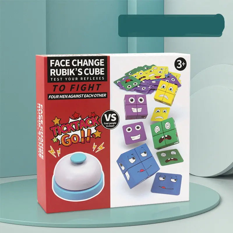 Wooden Expressions Toy Wooden Magic Cube Face Pattern Building Blocks Educational Montessori Toys Wooden Matching Block Puzzles beldemo5-toys2