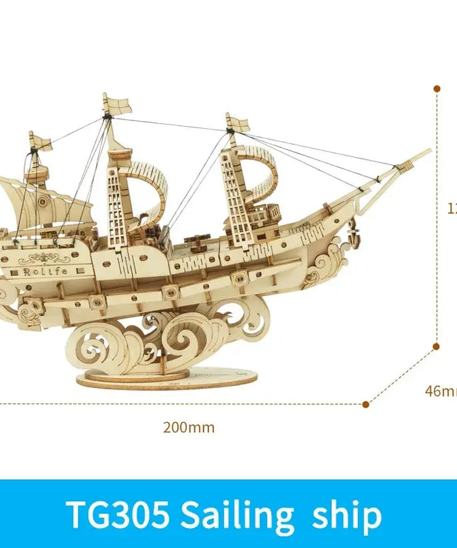 Robotime Boat & Ship Model 3D Wooden Puzzle Games Toys Assembly Kit For Children Kids Girls Birthday Christmas Gift Dropshipping beldemo5-toys2