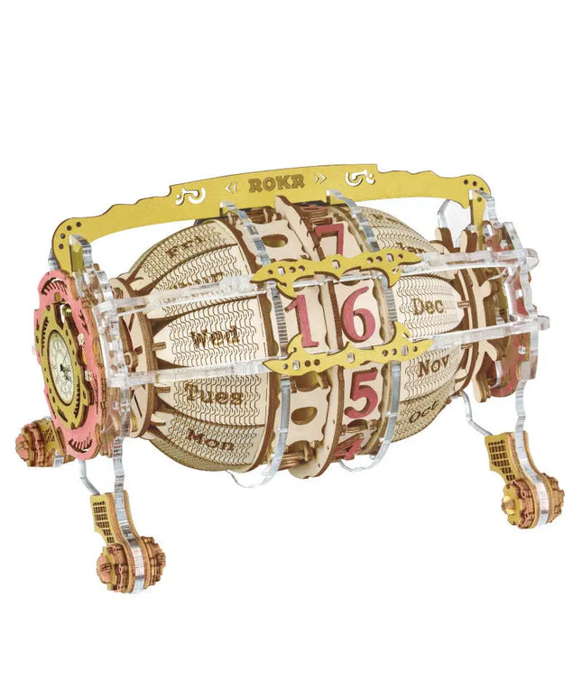 Robotime ROKR Time Engine Calendar 3d Wooden Puzzle Model Toys for Children Kids LC801 beldemo5-toys2