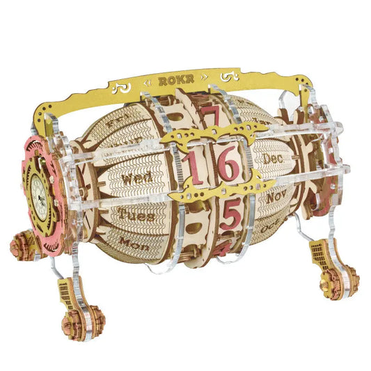 Robotime ROKR Time Engine Calendar 3d Wooden Puzzle Model Toys for Children Kids LC801 beldemo5-toys2