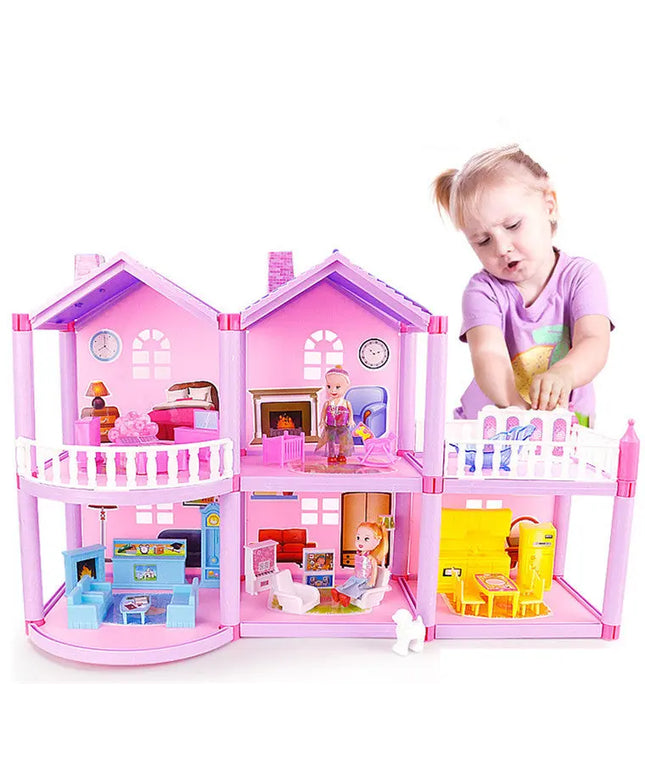 House Doll House Villa DIY Assembled House beldemo5-toys2