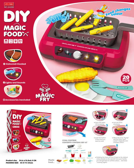 Induction Kitchen Cooking Toys Diy Children's Play House Toy Food Recognize Change Color Toys Kids Gifts beldemo5-toys2
